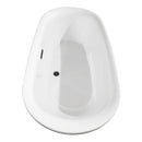 Wyndham Melissa 71" Freestanding Bathtub in White with Matte Black Drain and Overflow Trim WCOBT100071MBTRIM