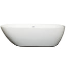 Wyndham Melissa 71" Freestanding Bathtub in White with Shiny White Drain and Overflow Trim WCOBT100071SWTRIM