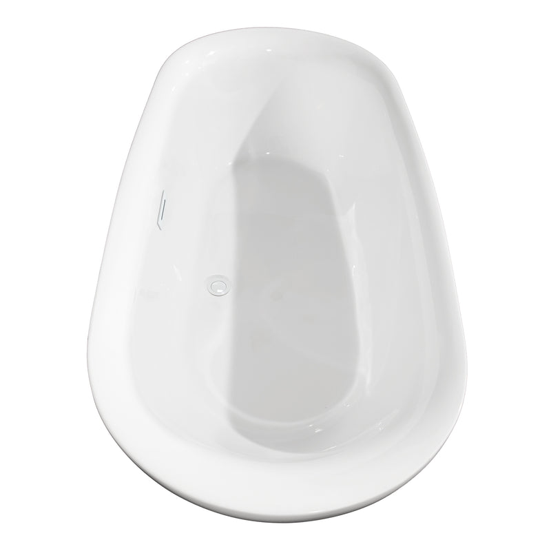 Wyndham Melissa 71" Freestanding Bathtub in White with Shiny White Drain and Overflow Trim WCOBT100071SWTRIM