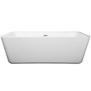 Wyndham Emily 69" Freestanding Bathtub in White with Polished Chrome Drain and Overflow Trim WCOBT100169