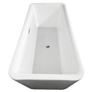 Wyndham Emily 69" Soaking Bathtub in White with Polished Chrome Trim and Floor Mounted Faucet in Matte Black WCOBT100169PCATPBK