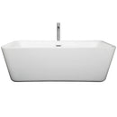 Wyndham Emily 69" Freestanding Bathtub in White with Floor Mounted Faucet Drain and Overflow Trim in Polished Chrome WCOBT100169ATP11PC