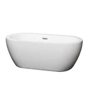 Wyndham Soho 60" Freestanding Bathtub In White With Polished Chrome Drain And Overflow Trim WCOBT100260