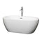 Wyndham Soho 60" Freestanding Bathtub In White With Floor Mounted Faucet Drain And Overflow Trim In Polished Chrome WCOBT100260ATP11PC