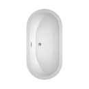 Wyndham Soho 60" Freestanding Bathtub in White with Brushed Nickel Drain and Overflow Trim WCOBT100260BNTRIM