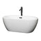 Wyndham Soho 60" Soaking Bathtub In White With Floor Mounted Faucet Drain And Overflow Trim In Matte Black WCOBT100260MBATPBK