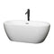 Wyndham Soho 60" Soaking Bathtub In White With Polished Chrome Trim And Floor Mounted Faucet In Matte Black WCOBT100260PCATPBK