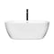 Wyndham Soho 60" Soaking Bathtub in White with Shiny White Trim and Floor Mounted Faucet in Matte Black WCOBT100260SWATPBK