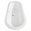 Wyndham Soho 68" Freestanding Bathtub in White with Polished Chrome Drain and Overflow Trim WCOBT100268