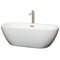 Wyndham Soho 68" Freestanding Bathtub In White With Floor Mounted Faucet Drain And Overflow Trim In Brushed Nickel WCOBT100268ATP11BN