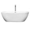 Wyndham Soho 68" Freestanding Bathtub in White with Floor Mounted Faucet Drain and Overflow Trim in Polished Chrome WCOBT100268ATP11PC