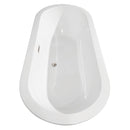 Wyndham Soho 68" Freestanding Bathtub in White with Floor Mounted Faucet Drain and Overflow Trim in Brushed Nickel WCOBT100268ATP11BN