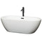 Wyndham Soho 68" Soaking Bathtub In White With Floor Mounted Faucet Drain And Overflow Trim In Matte Black WCOBT100268MBATPBK