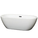 Wyndham Soho 68" Freestanding Bathtub In White With Matte Black Drain And Overflow Trim WCOBT100268MBTRIM