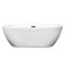 Wyndham Soho 68" Freestanding Bathtub in White with Matte Black Drain and Overflow Trim WCOBT100268MBTRIM