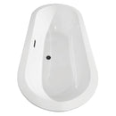 Wyndham Soho 68" Freestanding Bathtub in White with Matte Black Drain and Overflow Trim WCOBT100268MBTRIM