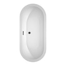 Wyndham Soho 68" Freestanding Bathtub in White with Matte Black Drain and Overflow Trim WCOBT100268MBTRIM