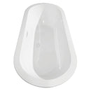 Wyndham Soho 68" Soaking Bathtub in White with Shiny White Trim and Floor Mounted Faucet in Brushed Gold WCOBT100268SWATPGD