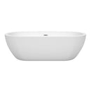 Wyndham Soho 72" Freestanding Bathtub in White with Polished Chrome Drain and Overflow Trim WCOBT100272