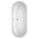 Wyndham Soho 72" Freestanding Bathtub in White with Polished Chrome Drain and Overflow Trim WCOBT100272