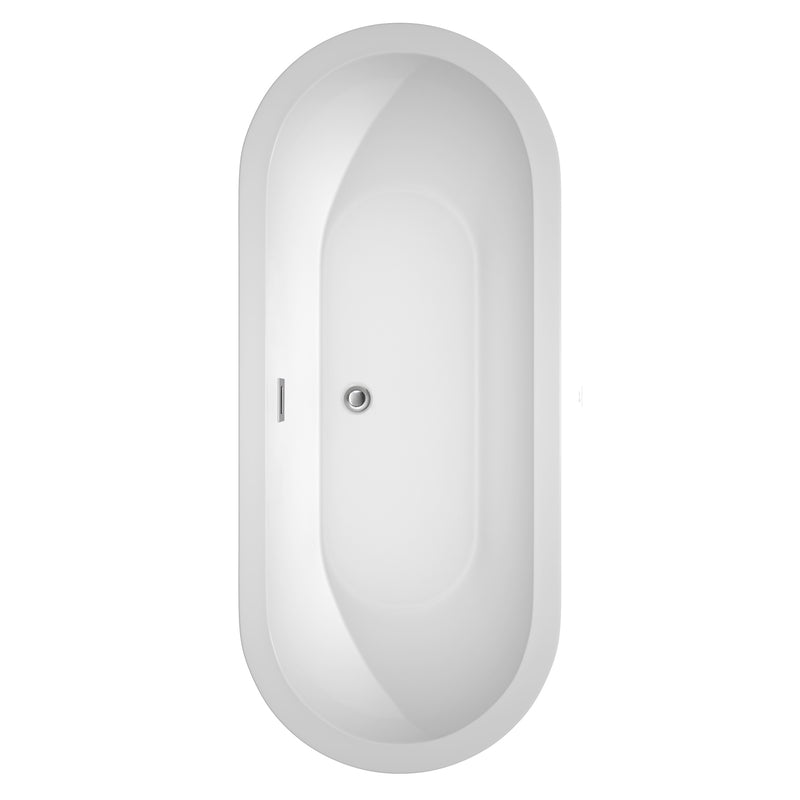 Wyndham Soho 72" Freestanding Bathtub in White with Polished Chrome Drain and Overflow Trim WCOBT100272