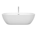 Wyndham Soho 72" Freestanding Bathtub in White with Floor Mounted Faucet Drain and Overflow Trim in Polished Chrome WCOBT100272ATP11PC