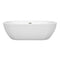 Wyndham Soho 72" Freestanding Bathtub in White with Brushed Nickel Drain and Overflow Trim WCOBT100272BNTRIM