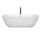 Wyndham Soho 72" Soaking Bathtub in White with Polished Chrome Trim and Floor Mounted Faucet in Matte Black WCOBT100272PCATPBK