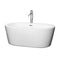 Wyndham Mermaid 60" Freestanding Bathtub In White With Floor Mounted Faucet Drain And Overflow Trim In Polished Chrome WCOBT100360ATP11PC