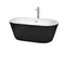 Wyndham Mermaid 60" Freestanding Bathtub In White Black Exterior With Floor Mounted Faucet Drain And Overflow Trim In Brushed Nickel WCOBT100360BKATP11BN