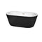 Wyndham Mermaid 60" Freestanding Bathtub In White Black Exterior With Brushed Nickel Drain And Overflow Trim WCOBT100360BKBNTRIM