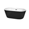 Wyndham Mermaid 60" Freestanding Bathtub In White Black Exterior With Matte Black Drain And Overflow Trim WCOBT100360BKMBTRIM