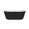 Wyndham Mermaid 60" Freestanding Bathtub in White Black Exterior with Shiny White Drain and Overflow Trim WCOBT100360BKSWTRIM