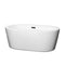 Wyndham Mermaid 60" Freestanding Bathtub In White With Matte Black Drain And Overflow Trim WCOBT100360MBTRIM