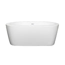 Wyndham Mermaid 60" Freestanding Bathtub in White with Shiny White Drain and Overflow Trim WCOBT100360SWTRIM