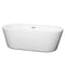 Wyndham Mermaid 67" Freestanding Bathtub In White With Polished Chrome Drain And Overflow Trim WCOBT100367