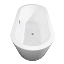 Wyndham Mermaid 67" Freestanding Bathtub in White with Floor Mounted Faucet Drain and Overflow Trim in Brushed Nickel WCOBT100367ATP11BN