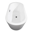 Wyndham Mermaid 67" Freestanding Bathtub in White with Matte Black Drain and Overflow Trim WCOBT100367MBTRIM