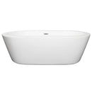 Wyndham Mermaid 71" Freestanding Bathtub in White with Polished Chrome Drain and Overflow Trim WCOBT100371