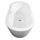 Wyndham Mermaid 71" Freestanding Bathtub in White with Polished Chrome Drain and Overflow Trim WCOBT100371