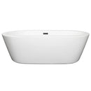 Wyndham Mermaid 71" Freestanding Bathtub in White with Matte Black Drain and Overflow Trim WCOBT100371MBTRIM