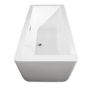 Wyndham Laura 59" Freestanding Bathtub in White with Floor Mounted Faucet Drain and Overflow Trim in Polished Chrome WCOBT100559ATP11PC