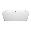 Wyndham Laura 59" Freestanding Bathtub in White with Brushed Nickel Drain and Overflow Trim WCOBT100559BNTRIM