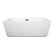 Wyndham Laura 59" Soaking Bathtub in White with Matte Black Trim WCOBT100559MBTRIM