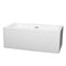 Wyndham Melody 60" Freestanding Bathtub In White With Polished Chrome Drain And Overflow Trim WCOBT101160