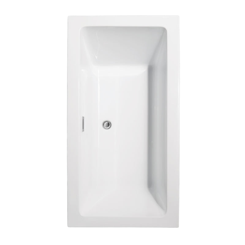 Wyndham Melody 60" Freestanding Bathtub in White with Polished Chrome Drain and Overflow Trim WCOBT101160