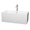 Wyndham Melody 60" Freestanding Bathtub In White With Floor Mounted Faucet Drain And Overflow Trim In Polished Chrome WCOBT101160ATP11PC