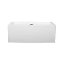 Wyndham Melody 60" Freestanding Bathtub in White with Brushed Nickel Drain and Overflow Trim WCOBT101160BNTRIM