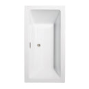 Wyndham Melody 60" Freestanding Bathtub in White with Brushed Nickel Drain and Overflow Trim WCOBT101160BNTRIM