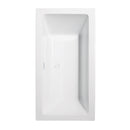 Wyndham Melody 60" Freestanding Bathtub in White with Shiny White Trim and Floor Mounted Faucet in Matte Black WCOBT101160SWATPBK